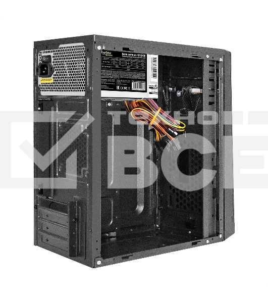 Компьютерный корпус Minitower ExeGate BAA-106-UNS400 (mATX, БП UNS400 с вент. 12см, 2хUSB, аудио, черный)