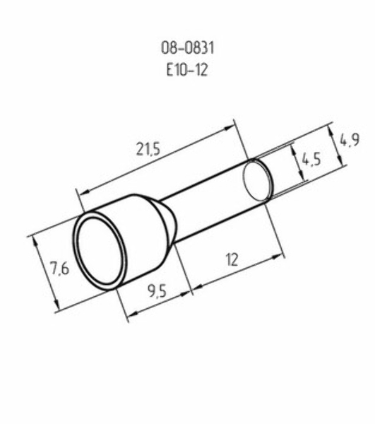 Наконечник штыревой втулочный Rexant изолированный F-14 мм 2х6 мм² (НШВи(2) 6.0-14/НГи2 6,0-14) зеленый