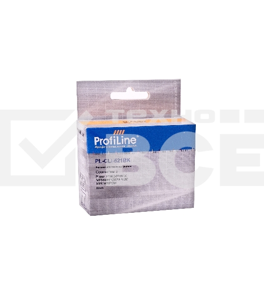 Картридж струйный PL-CLI-521BK для принтеров Canon Pixma Ip3600/IP4600/MP540/MP620/MP630/MP980 с чипом водн ProfiLine