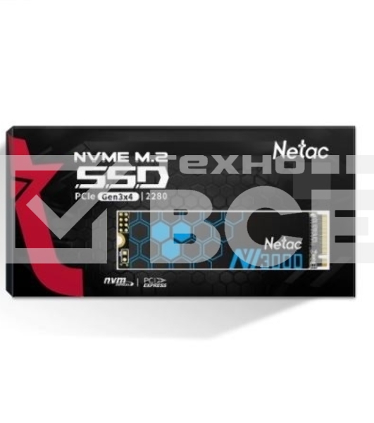 Накопитель SSD Netac NV3000, 1TB, PCIe 3.0 x4, M.2 2280, NVMe, R/W 3100/2100
