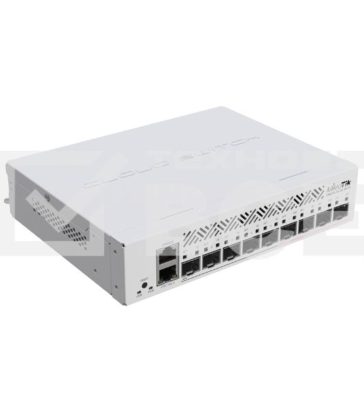 Коммутатор MikroTik Cloud Router Switch CRS310-1G-5S-4S+IN with 800 MHz CPU, 256 MB RAM, 4xSFP+, 5xSFP cages, 1xGBit LAN port, RouterOS L5, desktop case, rackmount ears, PSU