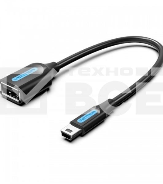 Адаптер переходник Vention OTG USB 2.0 AF/mini B 5pin - 0.15м