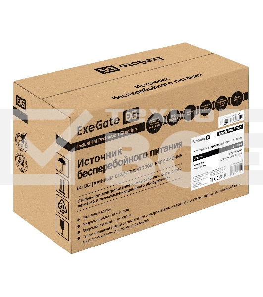 Источник бесперебойного питания ExeGate SpecialPro Smart LLB-1000.LCD.AVR.2SH.RJ.USB <1000VA/550W, LCD, AVR, 2*Schuko,RJ45/11,USB, Black>