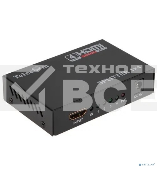 Разветвитель HDMI 1=>4 Telecom <TTS5020>, каскадируемый , 1.4v+3D
