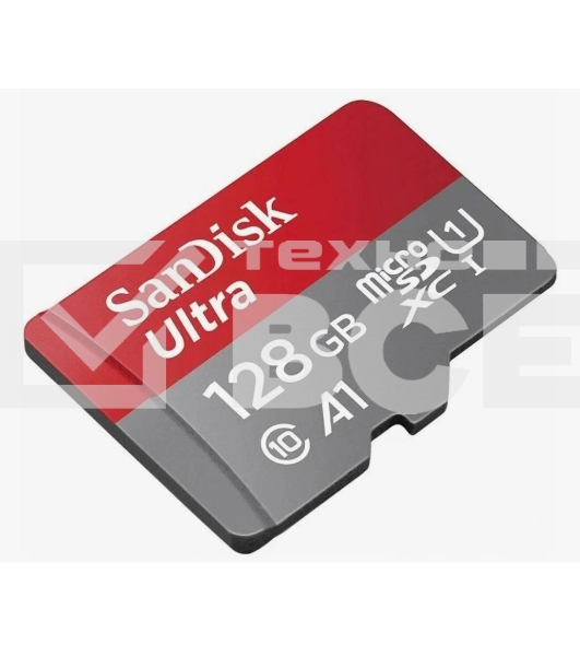 Флеш карта microSDXC 128GB SanDisk Ultra Class 10, UHS-I, R 100 МБ/с, SDSQUNR-128G-GN3MN адаптер на SD