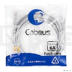 Шнур комм. Cabeus, cat.6a, неэкр., U/UTP, RJ45/RJ45, LSZH, AWG24, 5м, серый, фото 1