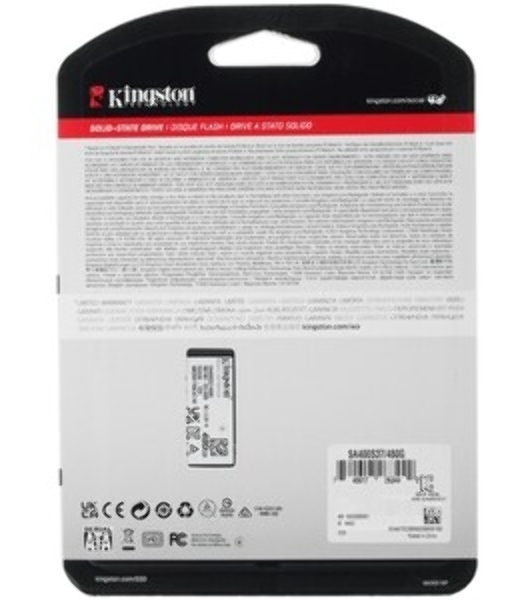 Накопитель SSD Kingston A400, 480Gb, SATA III, 2.5', R/W 500/450