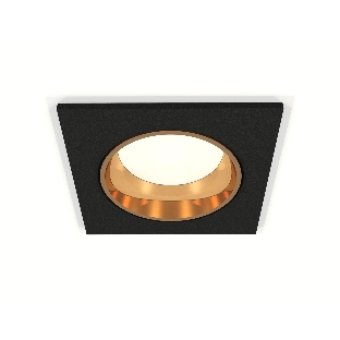 Комплект встраиваемого светильника Ambrella light XC6521004 SBK/PYG черный песок/золото желтое полированное MR16 GU5.3 (C6521, N6113)