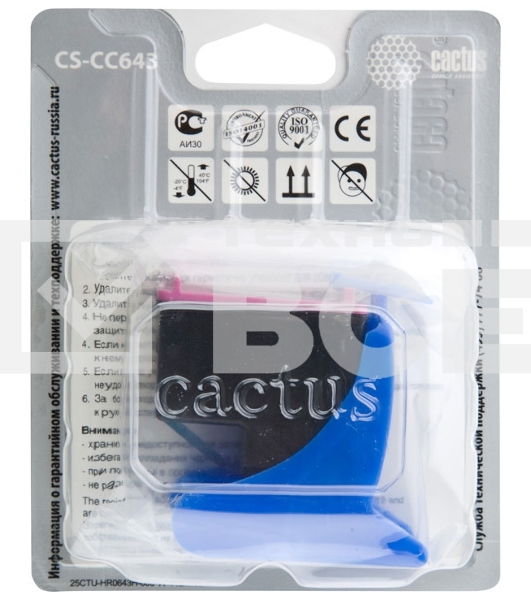 Картридж струйный Cactus CS-CC643 №121 многоцветный (9 мл.) для HP DJ D1663/D2563/D2663/D5563/F2423/F2483/F2493/F4213/F4275/F4283/F4583/PS C4683/C4783
