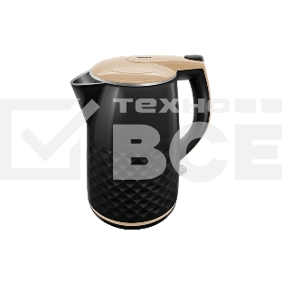 Чайник Centek CT-0025 (Black) металл 1.8л, 1800W, двойные стенки, кнопка вкл. на ручке
