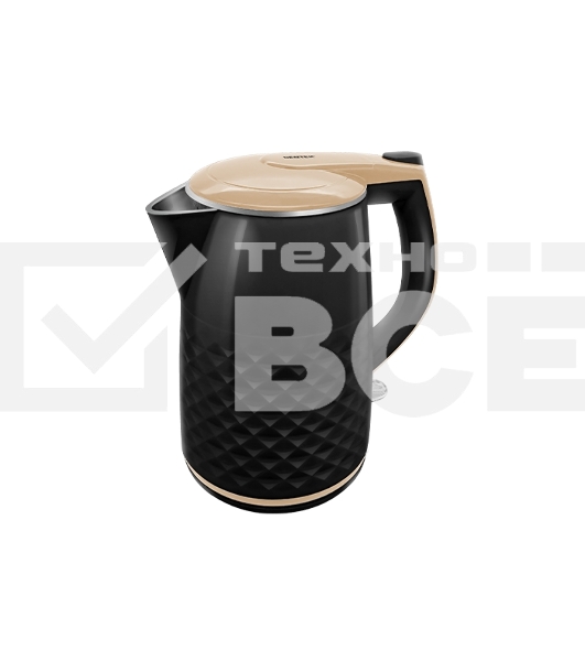 Чайник Centek CT-0025 (Black) металл 1.8л, 1800W, двойные стенки, кнопка вкл. на ручке