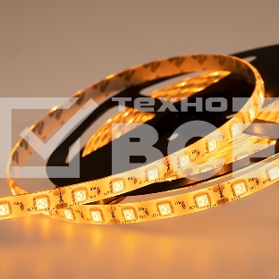 Лента LED силикон, 10 мм, IP65, SMD 5050, 60 LED/m, 12 V, цвет свечения желтый