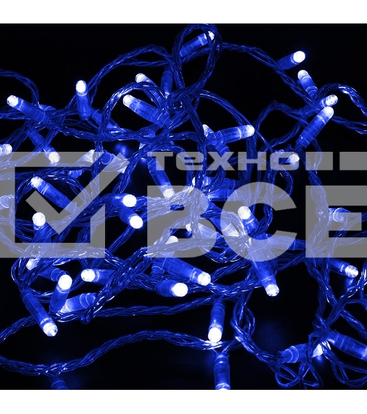 Гирлянда Neon-night Нить 10м, постоянное свечение, прозрачный ПВХ, 24В, Синий