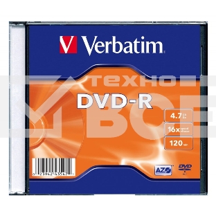 Диск DVD-R Verbatim 16-x, 4.7 Gb, (уп 20 шт) (43547)