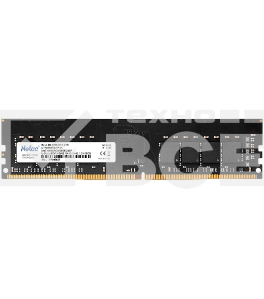 Оперативная память NETAC Basic, DDR4, 8GB (1x8GB), 2666MHz, CL19