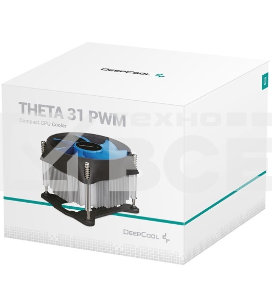 Кулер для процессора DEEPCOOL THETA 31 PWM 1700 черный/синий, 92 мм, алюминий/медь, 2400 об/мин, 30.3 дБ, 4 pin, 95 Вт, 66 мм