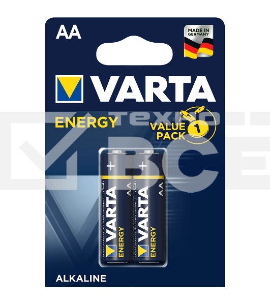Батарейка Varta ENERGY LR6 AA BL2 Alkaline 1.5V (4106) (2/40/200) (2 шт.)