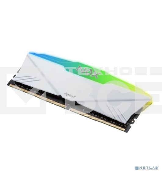 Оперативная память Apacer Nox, DDR4, 16GB (1x16 GB), 3200 MHz, CL16, радиатор, RGB, белый