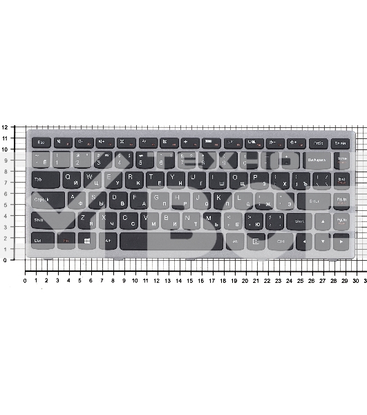 Клавиатура для ноутбука Lenovo Flex 14 G400s черная с серой рамкой