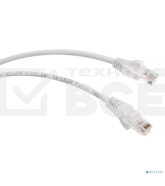 Шнур комм. Cabeus, Cat.5e, неэкр., U/UTP, RJ45/RJ45, LSZH, AWG24, 5м, белый