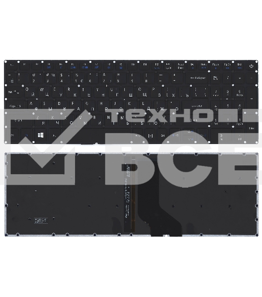 Клавиатура для ноутбука Acer Aspire 7 A717-72 черная с подсветкой