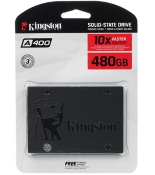 Накопитель SSD Kingston A400, 480Gb, SATA III, 2.5', R/W 500/450