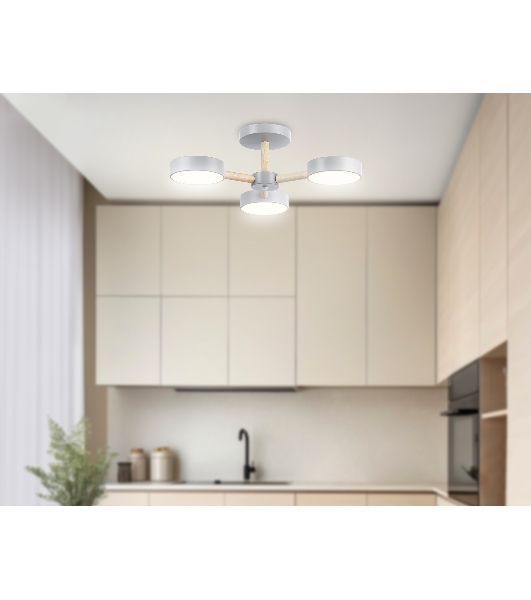Светильник Ambrella light FL4822/3 GR серый 3000K-6400K 40W D580*160 (ПДУ ИК)