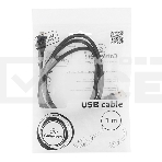 Кабель USB 2.0 Pro Cablexpert CCP-mUSB2-AMBM-1M, AM/microBM 5P, 1м, экран, черный, пакет, фото 1