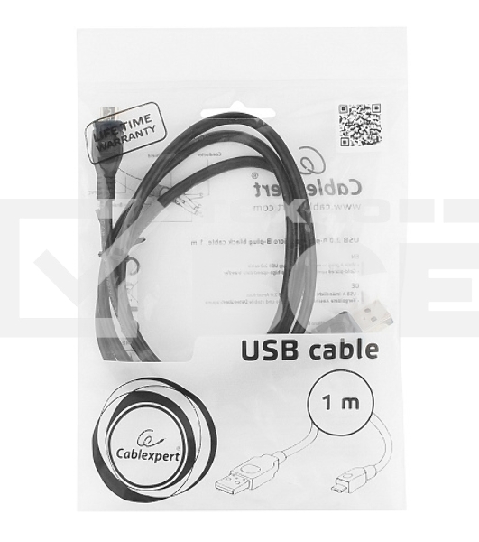 Кабель USB 2.0 Pro Cablexpert CCP-mUSB2-AMBM-1M, AM/microBM 5P, 1м, экран, черный, пакет