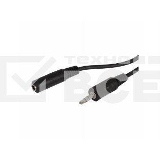 Кабель аудио Ningbo Jack 3.5 (m)/Jack 3.5 (f) 2м. черный