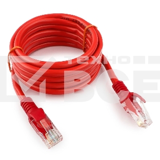 Патч-корд UTP Cablexpert кат.5e, 2м, литой, многожильный (красный)