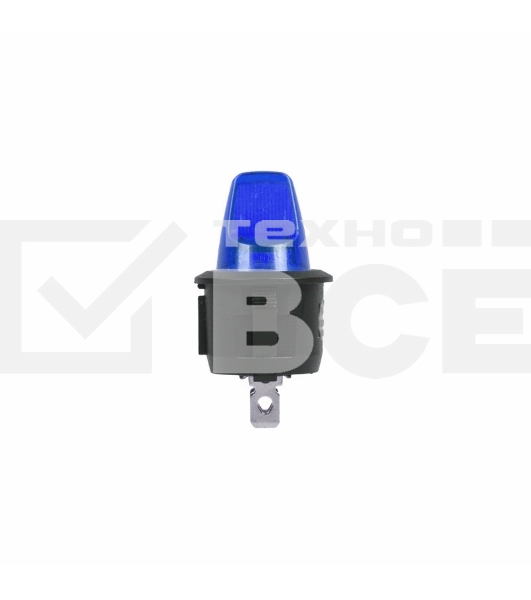 Выключатель клавишный круглый 12V 16А (3с) ON-OFF синий с подсветкой Rexant