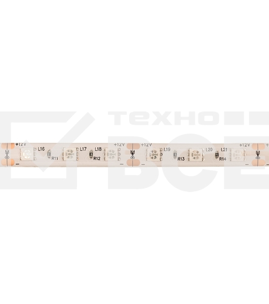 Лента LED силикон, 10 мм, IP65, SMD 5050, 60 LED/m, 12 V, цвет свечения желтый