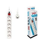 Сетевой фильтр Buro 600SH-5-W 5 м, 6 розеток, белый, коробка, фото3