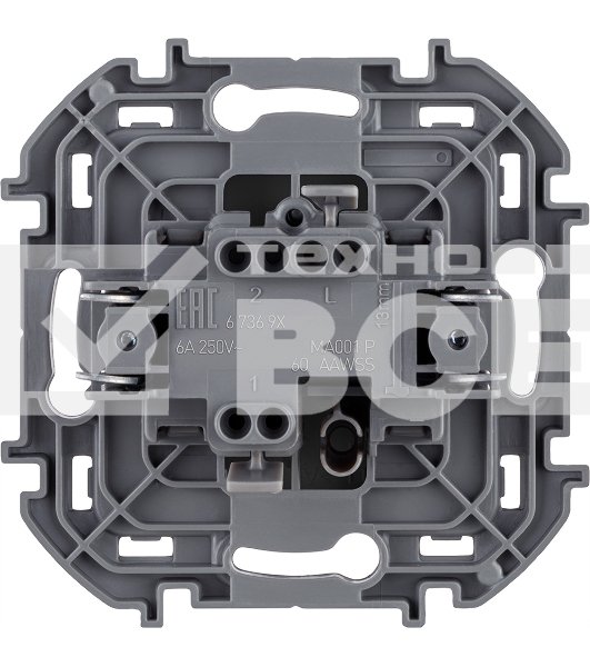 Переключатель без фиксации - кнопка, Н.О./Н.З. контакты 6A 250 В антрацит