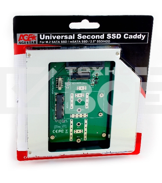 Сменный бокс для HDD/SSD AgeStar SMNF2S SATA металл серебристый 2.5