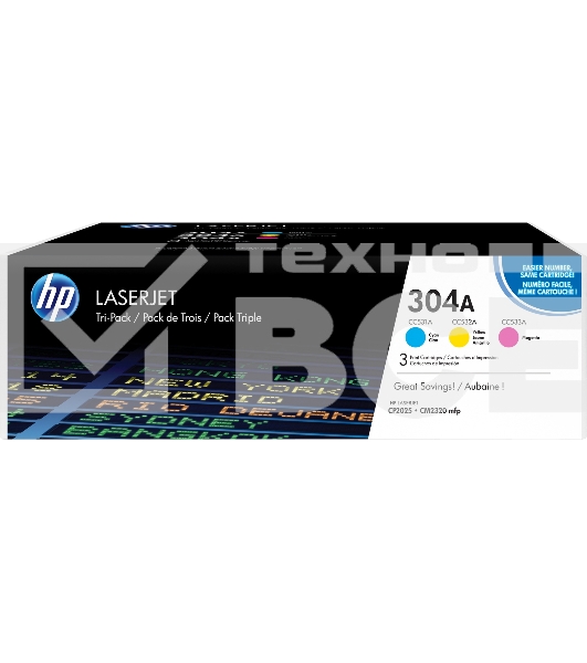Картридж лазерный комплект HP CF372AM голубой/пурпурный/желтый для Color Laser Jet CP2025, CM2320mfp (3 х 2800)