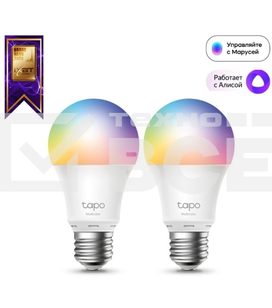 Умная Wi-Fi лампа/ Smart Wi-Fi Light Bulb, Multicolor, 2-Pack