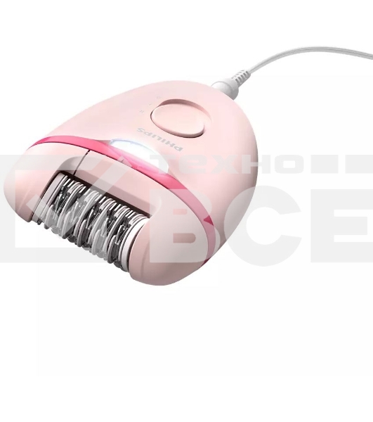 Эпилятор Philips BRE285/00 скор.:2 насад.:5 от электр.сети белый/розовый