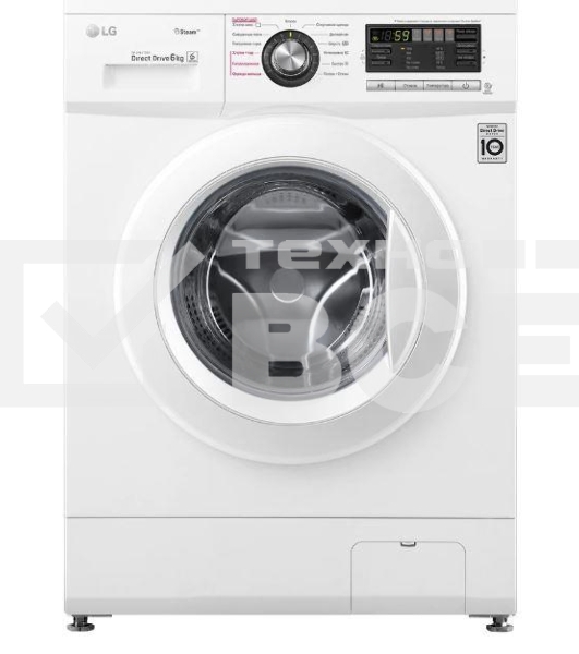 Стиральная машина LG F1296NDS0 белый, загрузка фронтальная 6 кг, 1200 об/мин., класс: А