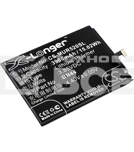 Аккумулятор CameronSinoCS-MUR520SL BN44 для Xiaomi Note 5 Dual, Redmi 5 Plus3.85V / 3900mAh / 15.02Wh