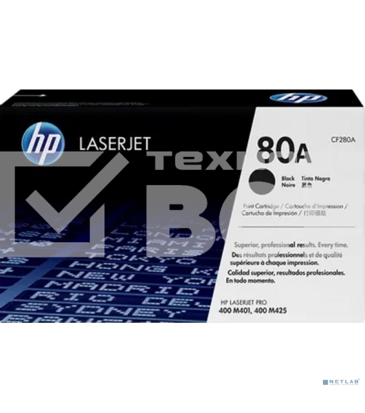 Картридж лазерный HP 80A (CF280A) черный для LaserJet Pro 400 M401/M425 2700 стр.
