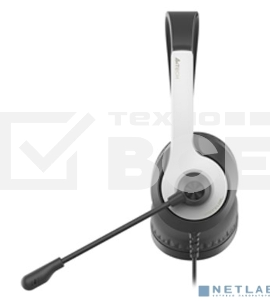 Гарнитура проводная с микрофоном A4Tech Fstyler FH100U белый/черный 2м
