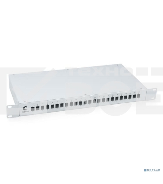 Бокс оптический Cabeus, портов: 24, SC (LC duplex), 48 хОВ, 1U, 44х410х200 мм (ВхШхГ), серый, (FO-19-24SC)