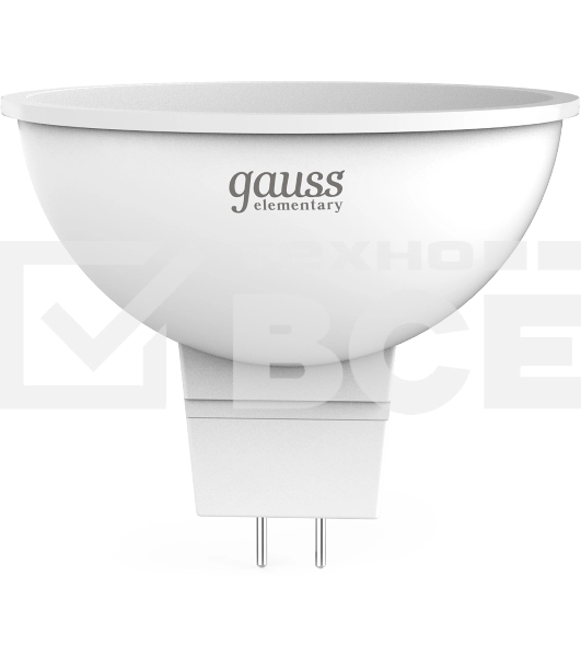 Лампа светодиодная Gauss Elementary 13521 11Вт цок.:GU5.3 софит 180B св.свеч.бел.нейт. MR16 (упак.:10шт)