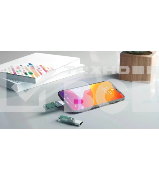 Флешка USB Sandisk 256Gb iXpand Flip SDIX90N-256G-GN6NE USB3.1 зеленый/серебристый