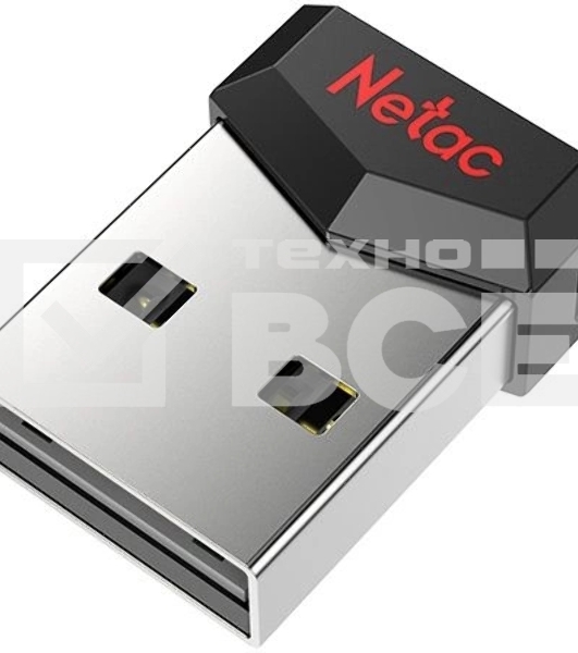 Флешка USB Netac UM81 (NT03UM81N-004G-20BK), 4Gb, USB 2.0, R/W 30/10, черный/красный