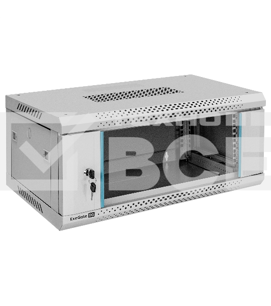 Шкаф телекоммуникационный 19' настенный 4U ExeGate EC-WM-4U.450.G.GREY (19”, 4U, 600x450x280mm (ШхГхВ), передняя дверь закаленное стекло, съемные боковые панели, пыле- и влагозащита IP23, светло-серый RAL 7035)