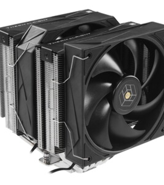 Кулер для процессора Thermalright Royal Pretor 130 черный (4-pin PWM, 158мм, Ni/Cu, 6x6мм, 1x120+1x130мм, 80.45CFM/81.88CFM, 29.4dBA/28.3dBA, 2150PM/1750RPM, S: 1200, 1700, 1851, 2011, 2066, 115X, AM4, AM5, black)
