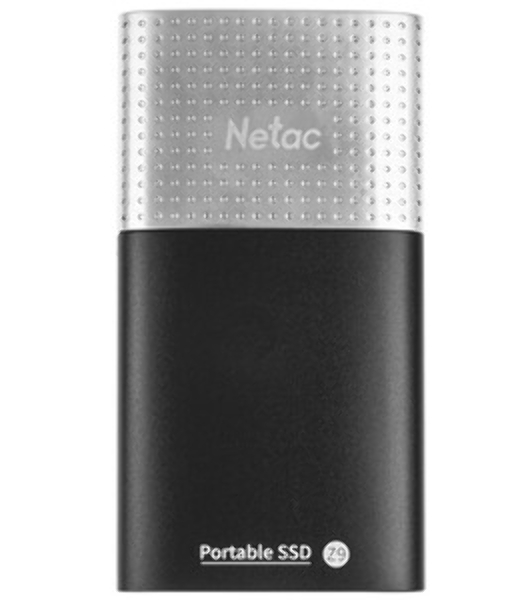 Внешний SSD Netac Z9, 500 Gb, USB 3.2 Gen 2 Type-C, R/W 550/480, черный